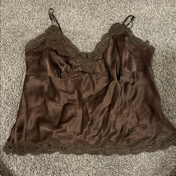 Allison Taylor Tops - Allison Taylor 100% silk chocolate brown camisole